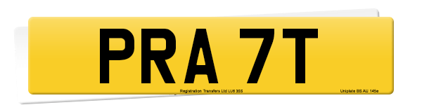 Registration number PRA 7T